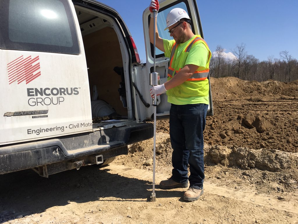 Encorus Employee is performing a cone penetrometer testing