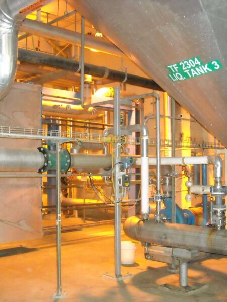 Interior of process facility