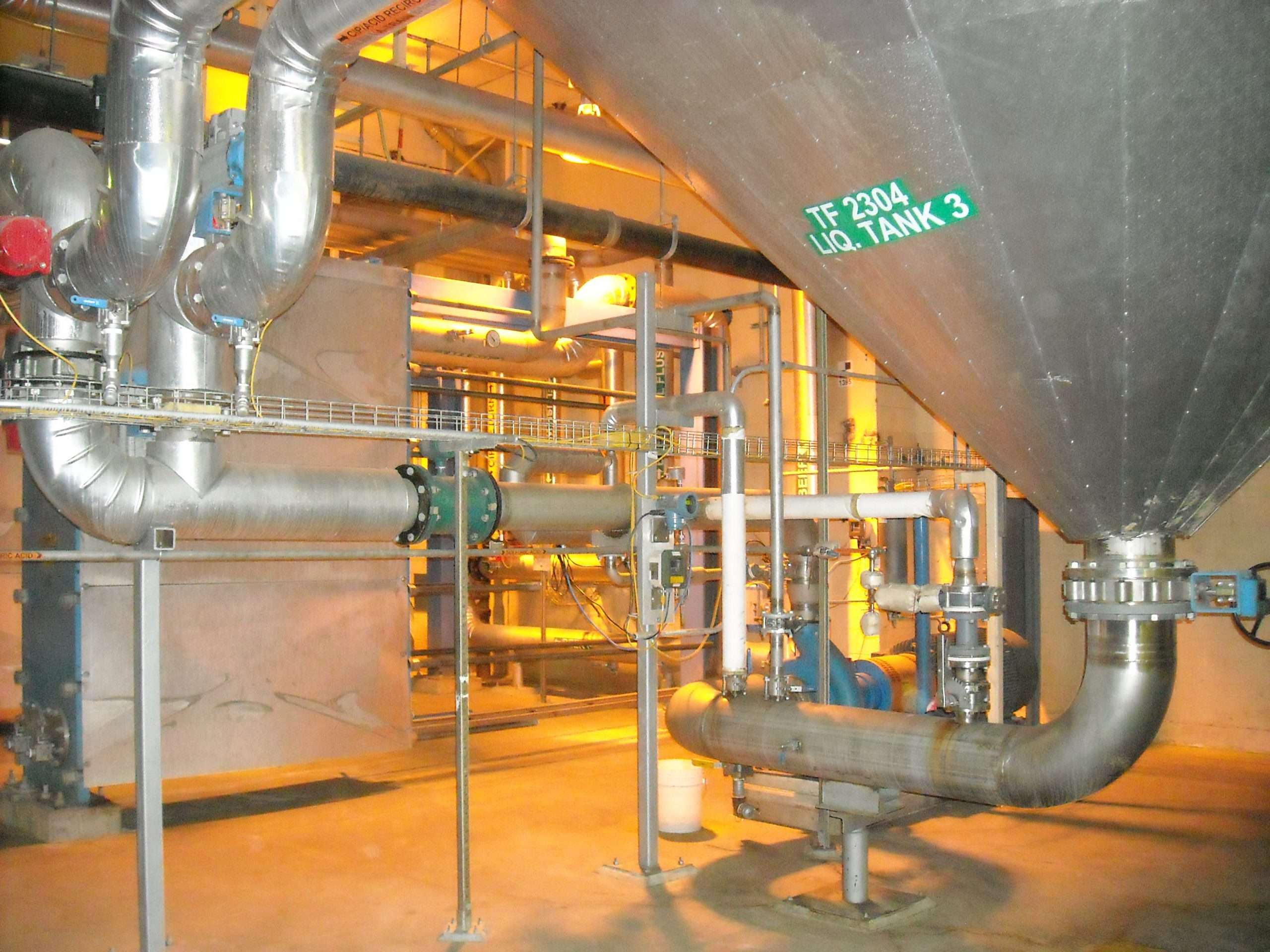 Interior of process facility