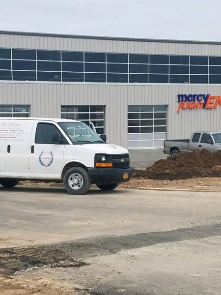 Encorus inspected concrete at the new Batavia, NY Mercy Flight facility